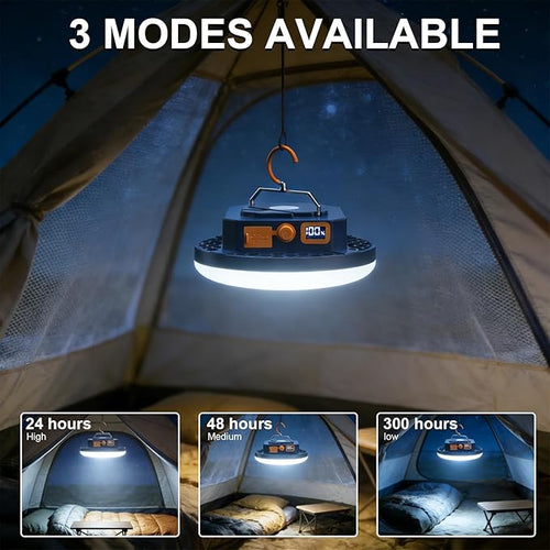 10000mAh 4000LM Flashlight Portable LED Camping Lantern Rechargeable Light 30W with Digital Display and Magnet , IPX5 Waterproof Tent Lights Power Failure Emergency Light for Parents Christmas Gift