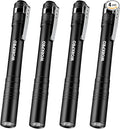 WORKPRO LED Pen Light, Aluminum Pen Flashlights, Pocket Flashlight with Clip for Inspection, Emergency, Everyday, Black(4-Pack)
