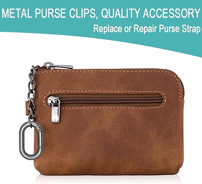 CooBigo 12Pack 1 Inch Assorted Oval Keyring, Metal Tiny Carabiner Spring Snap Hooks Clip for Paracord Keychain Lanyard, Car Key Rings, Pets Collar Buckles, Purse Keychain Replacement