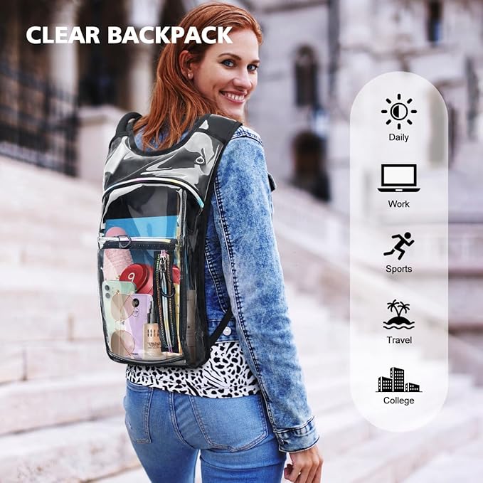 Hydration Backpack, Water Backpack with 2L Hydration Bladder, Rave Backpack Hydration Pack, Festival Essential for Raves, Hiking, Cycling, Climbing, Running, Outdoor, Camping and More