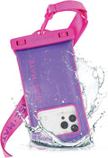 Case-Mate IP68 Waterproof Phone Pouch - Floating Waterproof Phone Case w/Crossbody Lanyard - Beach Cruise Ship Travel Essentials - Compatible with All Devices - Touchscreen Friendly - Purple Paradise