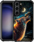 for Samsung Galaxy S23 Plus Case, Star Cave Hungry Wolf Pattern Graphic Design Girl Boy Soft Silicone Hard Acrylic Shock Protection for Samsung Galaxy S23 Plus