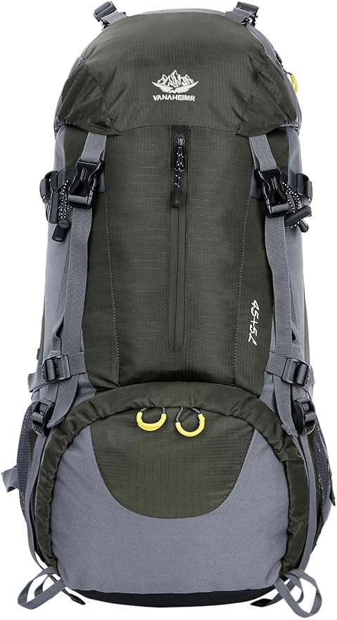 WoneNice 50L(45+5) Waterproof Hiking Backpack - Outdoor Sport Daypack with Rain Cover