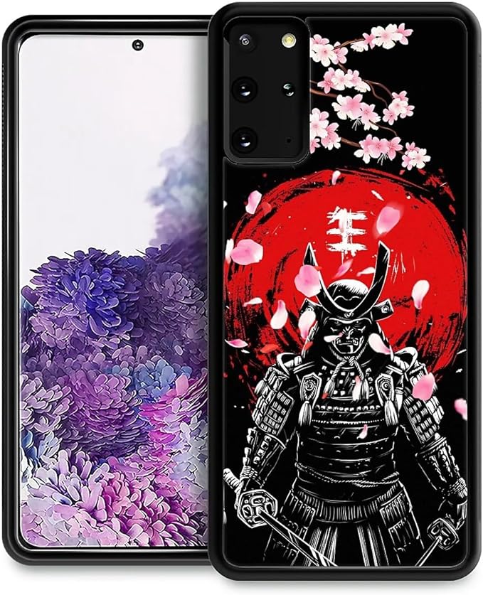 for Samsung Galaxy S20 Plus Case, Sakura Japanese Samurai Pattern Graphic Design Girl Boy Soft Silicone Hard Acrylic Shock Protection for Samsung Galaxy S20 Plus