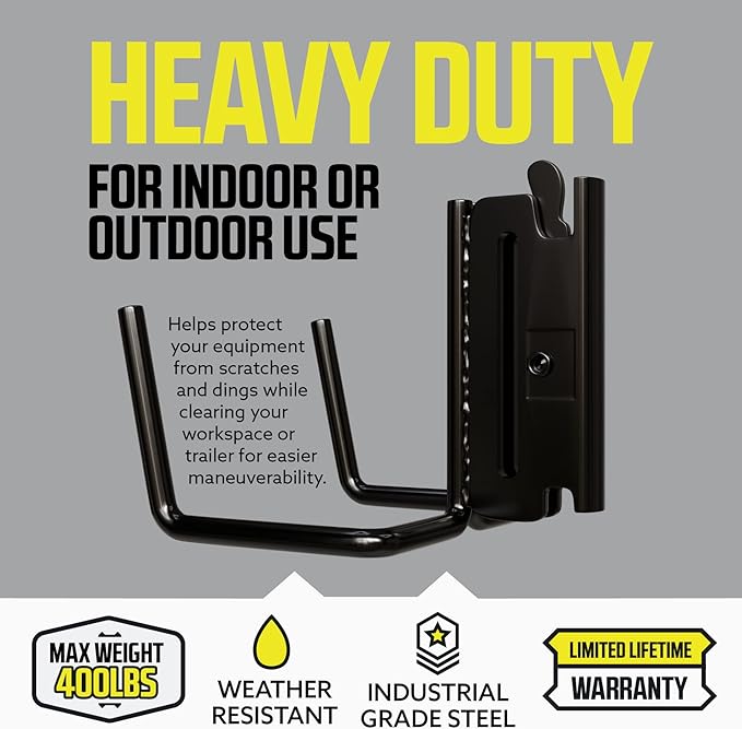 DC Cargo Mall Dual Arm Tool Hook Hanger E Track Accessories 3" Deep (10 Pack) - Garage Wall Mount, Truck, Enclosed Trailer, Storage ETrack System