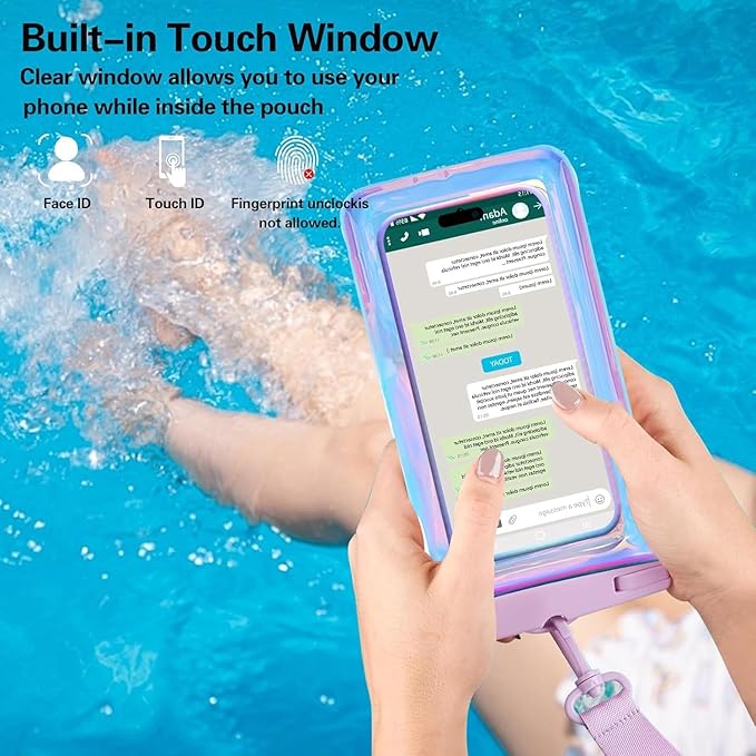 Waterproof Case Compatible with iPhone 14 Pro Max/13/12/11/XR/X/SE/8/7, Galaxy S22/S21 Google up to 7.5" IPX8 Dry Bag Vacation Essentials (Multicolor 2)