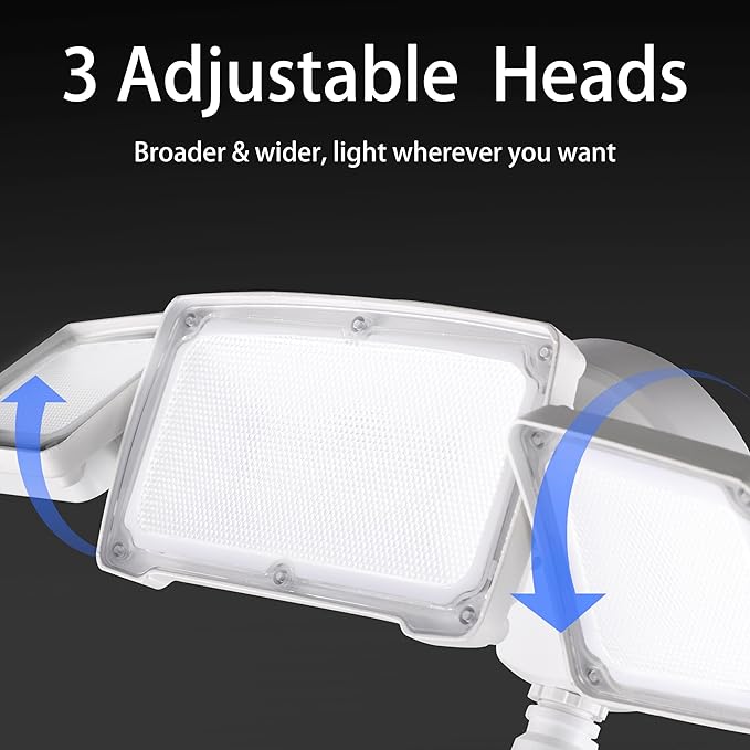 40W LED Security Lights Motion Sensor Light Outdoor, 180 Degree, 4000LM, 5000K, ETL Water Resistant, 3 Head Motion Detected Flood Light for Garage, Yard, Porch (White)