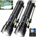 Flashlight Rechargeable Flashlights High Lumens, 99,000 LM Bright LED Flashlight Powered Flash Light, USB Rechargeable Flashlights & Waterproof Handheld Flash lights for Home Camping Hiking(2 Pack)
