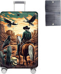Luggage Cover Protector for 19-20 Inch Suitcases, TSA Approved Elastic Travel Suitcase Covers, Anti-Scratch Washable Luggage Sleeve for Carry On & Checked Bags, Cowboy on Horseback