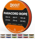 DDOUT 2mm Paracord 100lb, Thin Micro Paracord Rope, Orange 250FT Nylon Cord for Crafting, DIY Projects, Fishing, Camping & Outdoor