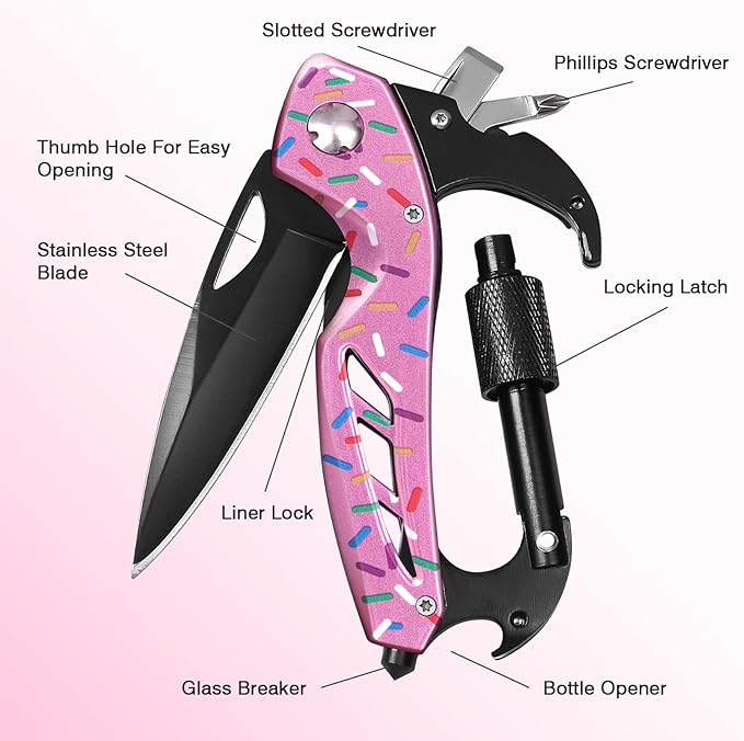 FUNBRO Multitool knife, Gifts for Women Wife (Donut)