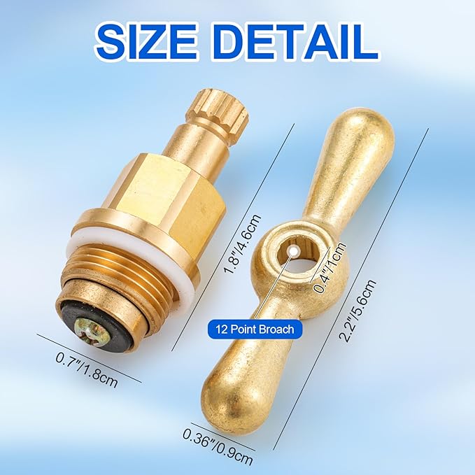 PK1100 Stem Assy, Premium Brass Globe Valve Faucet Stem Compatible with Arrowhead Hose Bibs, Boiler Drains & Sill Faucets