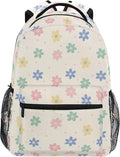 Wamika Daisy Flowers Kids Backpack Floral Orange Chamomile School Backpacks Boy Girl Preschool Book Bag