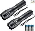 Whaply LED Flashlights, 2 Pack Tactical Flashlight High Lumens Lights with 6Pack AAA Batteries Portable Waterproof Zoomable Flashlight with 5 Mode for Camping/Outdoor/Hiking/Gift-Giving/Emergency