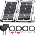 15W Solar Battery Maintainer, 2PCS 7.5W 12V/24V Waterproof Solar Battery Charger with Smart Controller, Low-Iron Tempered Glass Solar Panel for 12V LiFePO4 Battery Dump Trailer Automotive Boat