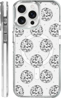 Case for iPhone 15 Pro Max,[Compatible with MagSafe],Disco Ball Grayish White Phone Case Design，for Women Girls Magnetic Clear Cover - Slim, Sleek, & Shockproof Protection