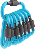 10 Pack Aluminum D Ring Key Rings Hiking Clips Locking Carabiner for Hiking Camping Fishing and Outdoor Use，Clips with Screw Gate Multicolored