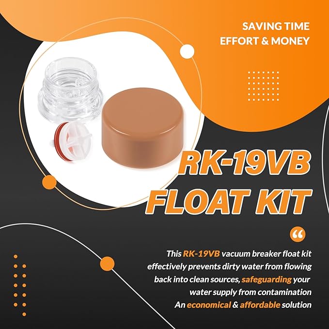 RK-19VB Vacuum Breaker Float Kit fit for Woodford Model 19 Wall Faucets, Freezeless Anti-Siphon Wall Faucet Repair Kit, 2-Pack