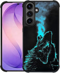 for Samsung Galaxy S26 Case,Graphic Design for Girl Boy Soft Silicone Hard Acrylic Shock Protection Designed for Samsung Galaxy S26 Blue Breathing Wolf Pattern