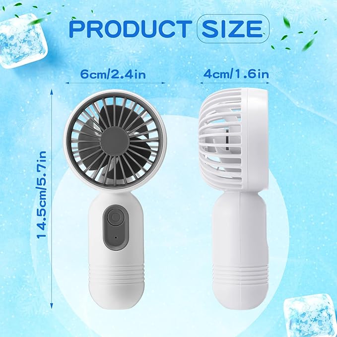 Rossesay 36 Pcs Mini Portable Fan Bulk Cute Handheld Lightweight Small Little Personal Hand Eyelash Fan 3 Speeds USB Rechargeable for Women Men Indoor Outdoor Makeup Travel (White)