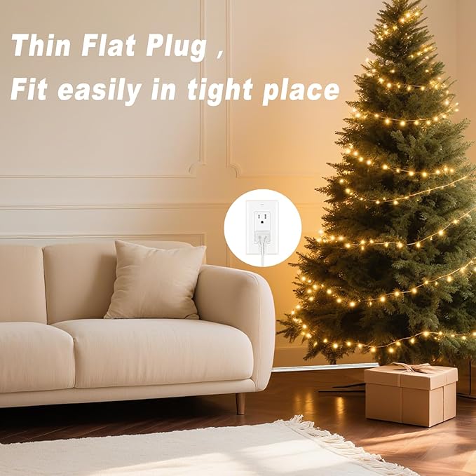 Clear Extension Cord 3FT, Indoor Short 2 Prong Extension Cord with Flat Plug, Ultra-Thin Power Cable for Home (18AWG, 10A/125V)