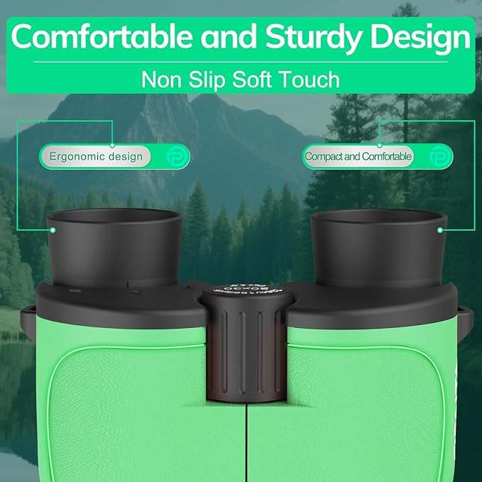 Compact Binoculars for Adults High Powered - OPAITA 20x32 Small Binoculars for Adults Kids with Low Light Vision for Bird Watching Hunting Cruise Ship Travel Concert Hiking Light Green