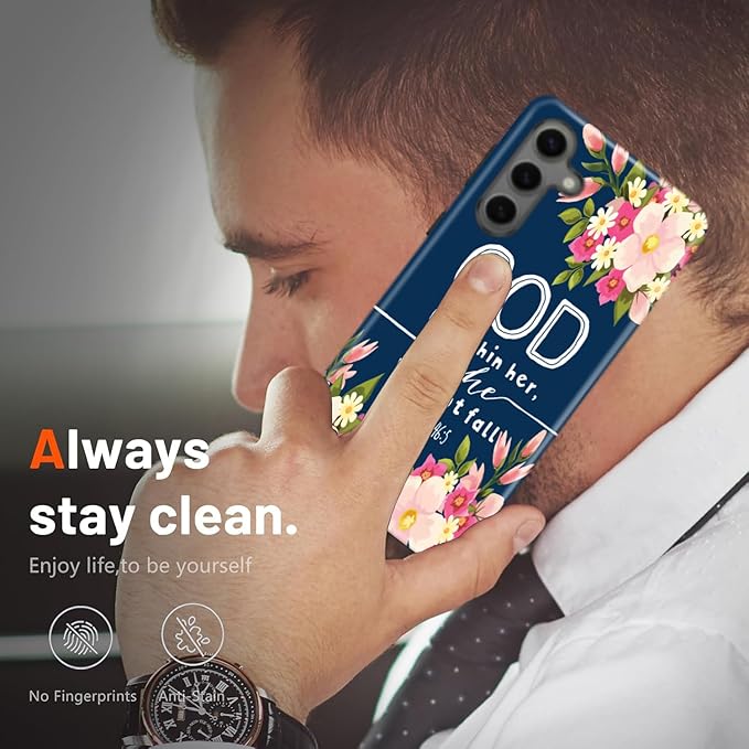 Compatible for Samsung Galaxy S25 FE 5G Case, Dual Layer Heavy Duty 2 in 1 Shockproof Protective Phone Case,Christian God Bible Verse