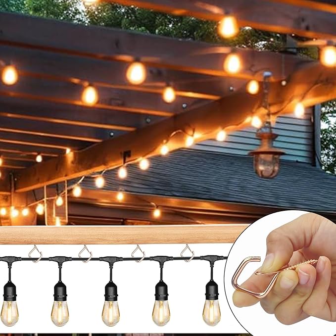 60 Pcs Rose Gold Eye Hooks Screw Heavy Duty,Ceiling Hooks for Hanging Plants,String Lights,Cup,Wind Chime,Bird Feeders. Plant Hanger Indoor&Outdoor