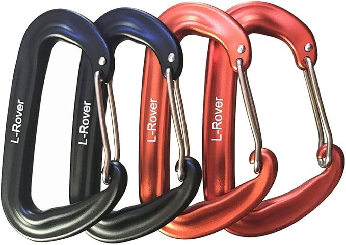 L-Rover Carabiner,12KN Lightweight Heavy Duty Carabiner Clips,Aluminium Wiregate Caribeaners for Hammocks,Camping, Key Chains, Outdoor and Gym etc,Hiking & Utility