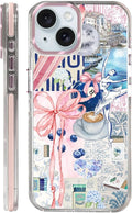 Case for iPhone 15,[Compatible with MagSafe],Pink Bow Girly Coquette Collage Phone Case Design，for Women Girls Magnetic Clear Cover - Slim, Sleek, & Shockproof Protection