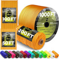 TECEUM 5/32" Paracord Rope 1000 – 1000ft / 200ft / 100ft / 50ft – Tactical Parachute Cord 4mm – 45+ Colors – Nylon String for Survival & Camping Gear – Stripe Cord for Survival – Utility Rope