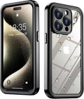 SPIDERCASE ONLY Designed for iPhone 15 Pro Max Waterproof, [Built-in Screen & Camera Protection] [IP68 Underwater]12FT Military Full-body Shockproof Anti-Scratched Rugged Phone Case 6.7”, Black/Clear