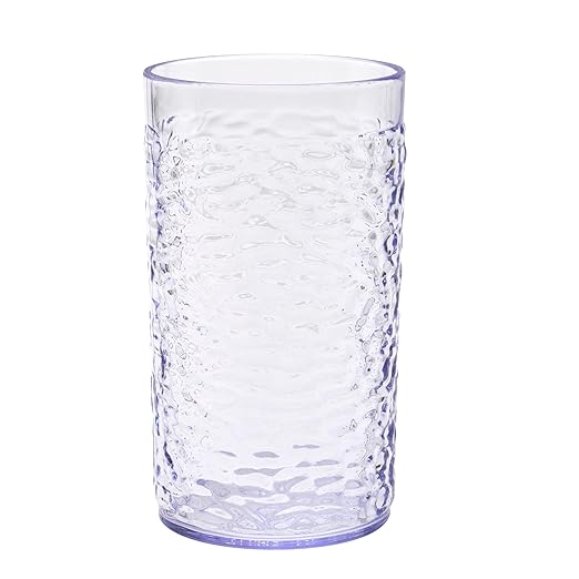 G.E.T. 3316-CL-EC Heavy-Duty Shatterproof Plastic Pebbled Tumbler, 16 Ounce, Clear (Set of 4)