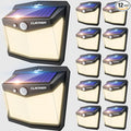 CLAONER Solar Lights Outdoor, [128 LED/12 Packs] Motion Sensor Lights 3 Working Modes for Outdoor with 270° Wide Angle Wireless IP65 Waterproof Security Light for Fence, Patio, Warm White