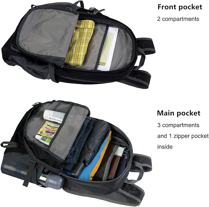 Lightweight Foldable Hiking Backpack 40L, Ripstop Nylon Packable Travel Daypack, Collapsible Backpack For Traveling Hiking Camping Touring(Orange)