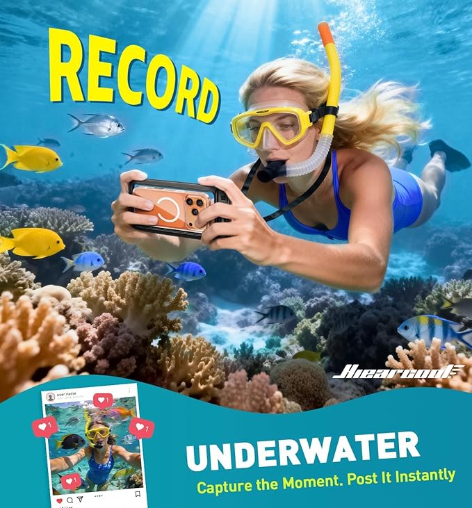 Hiearcool Universal Waterproof Case, Waterproof Phone Pouch Compatible for iPhone 17 16 15 14 13 Pro Max XS Plus Samsung Galaxy S22 Cellphone Up to 8.9", IPX8 Cellphone Beach Bag for Travel - 2 Pack