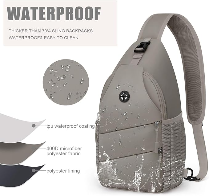 Pritent Crossbody Bags for Women Men Trendy Sling Bag Backpack Casual Chest Bag with Convertible Shoulder Strap