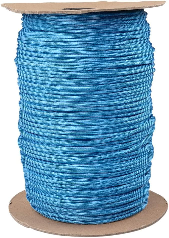 Paracord Planet Solid Color 550lb Paracord – 7 Strand Type III Nylon Cord for Indoor and Outdoor Tasks – Carolina Blue (250 ft)