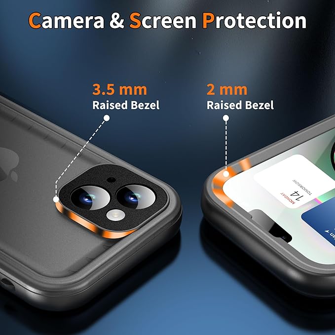 Cozycase for iPhone 15 Case Waterproof - 360 Heavy Duty with Screen/Camera Protector Shockproof IP68 Underwater Dustproof Water Dust Shock Proof Double Full Body/Front and Back 15 Protective Case Slim