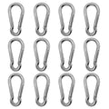 304 Stainless Steel Carabiners -1.57 inch Heavy Duty, Durable & Rust-Free Clips for Gym, Swing, Dog Leashes, Hammocks, Keychains, and More(304,M4,Pack of 12)