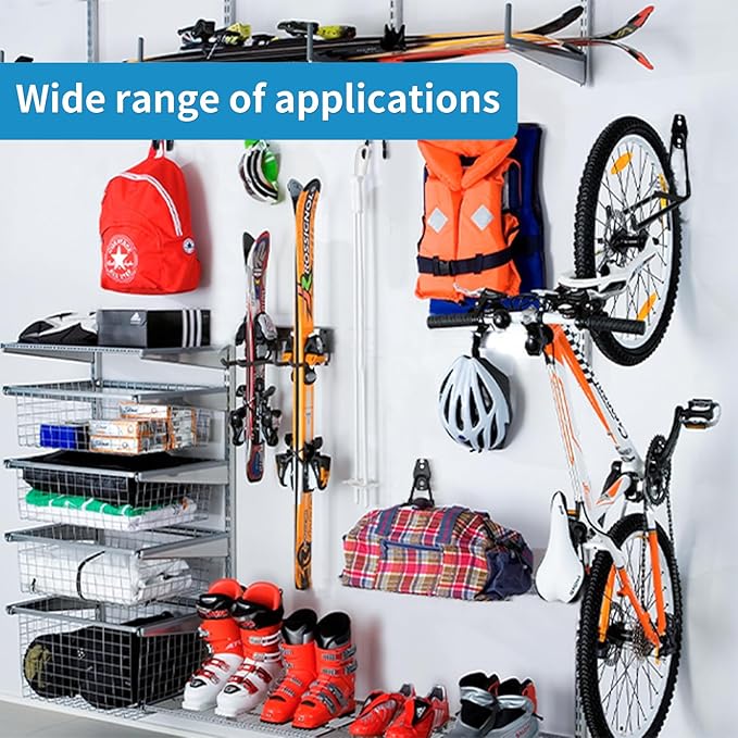 GeeWatom 2 Pack Garage Storage Utility Hooks，Garage Garden Tool Organizer，Steel Wall Mount Hooks, Garden Small U Hooks (Orange)