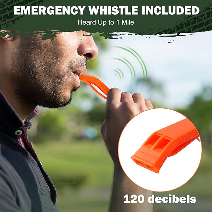 Emergency Survival Tent Life Shelter - 2 Person Mylar Emergency Shelter Tube Tent with Emergency Whistle & Paracord, All-Weather Essential Survival Gear for Camping, Hiking & Survival Kits