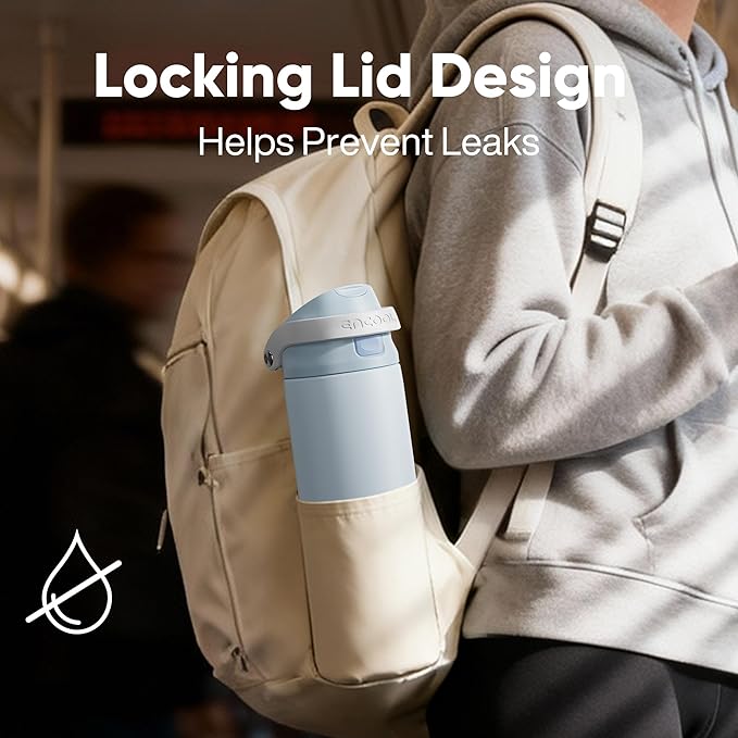 ENCOOL Leakproof Insulated Water Bottle with Straw Dual-Sip Water Bottle Bag-Safe Design for Work, Commute & Gym – Keeps Drinks Cold All Day, 32 oz, Ember Clay