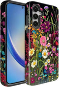 Compatible for Samsung Galaxy A27 5G Case, Dual Layer Heavy Duty 2 in 1 Shockproof Protective Phone Case,Beautiful Wildflowers