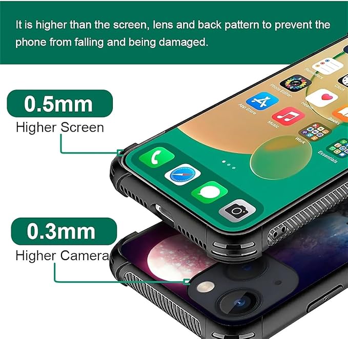 for iPhone 13 Mini Case, Star Two Wolfs Howling Pattern Graphic Design Girl Boy Soft Silicone Hard Acrylic Shock Protection for iPhone 13 Mini