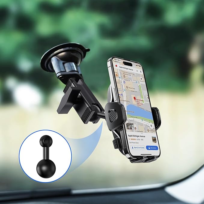 1-Inch (B Size) Ball to 17mm Adapter – TPU Anti-Slip Ball Head Converter, Compatible with Garmin GPS and 17mm Phone Holders, Fits 1" B Size Ball Bases from RAM Mounts