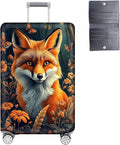 Luggage Cover Protector for 30-32 Inch Suitcases, TSA Approved Elastic Travel Suitcase Covers, Anti-Scratch Washable Luggage Sleeve for Carry On & Checked Bags, Fox Flowers
