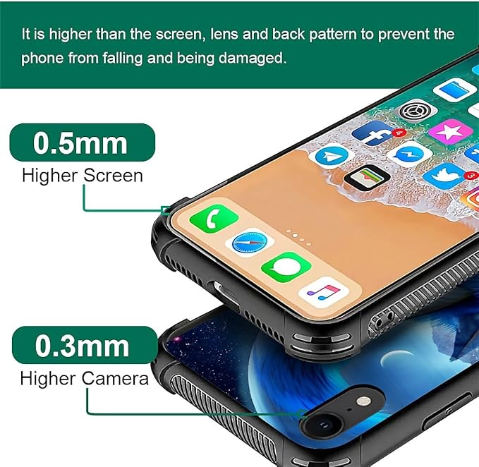 for iPhone XR Case, Snowy Mountain Fox Lake Pattern Graphic Design Girl Boy Soft Silicone Hard Acrylic Shock Protection for iPhone XR