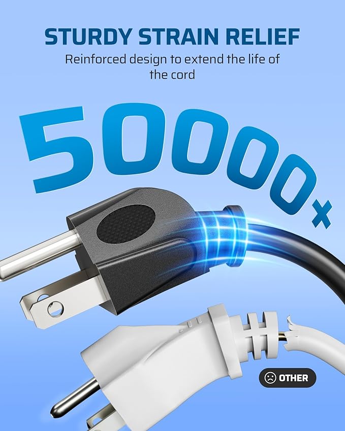 DEWENWILS Outdoor Extension Cord 1 to 3 Splitter, Total 12FT, 13A 125V 1625W 16/3C SJTW Extension Cord Outdoor, Heavy Duty Extension Cord for Holiday Decorations, Outdoor String Light, ETL