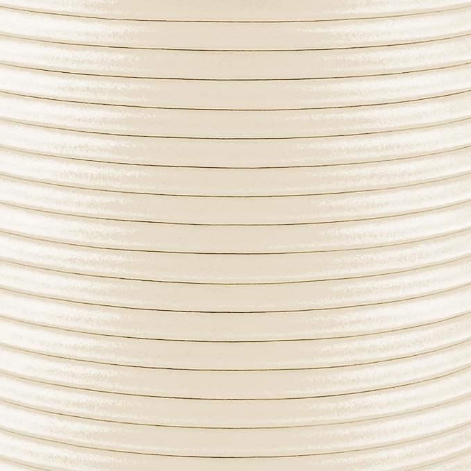 Mandala Crafts Round Genuine Cream Leather Cord for Jewelry Making – 1mm Cowhide Leather Rope String Lace for Kumihimo – 20 Yards Cowhide Craft Cording Spool